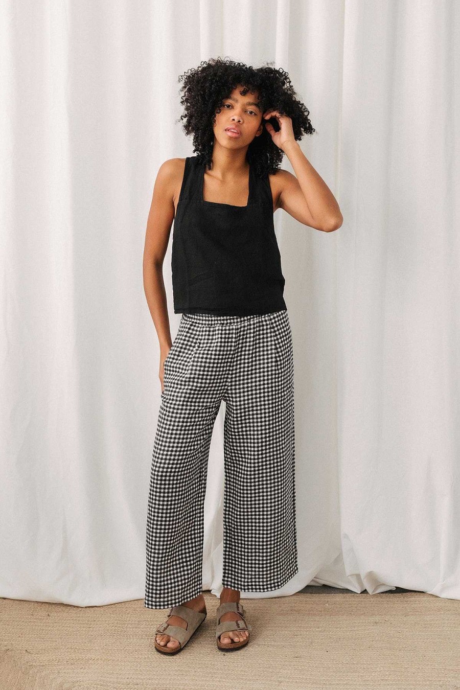 TWOTHIRDS Marianne — Vichy Black And White | Pants