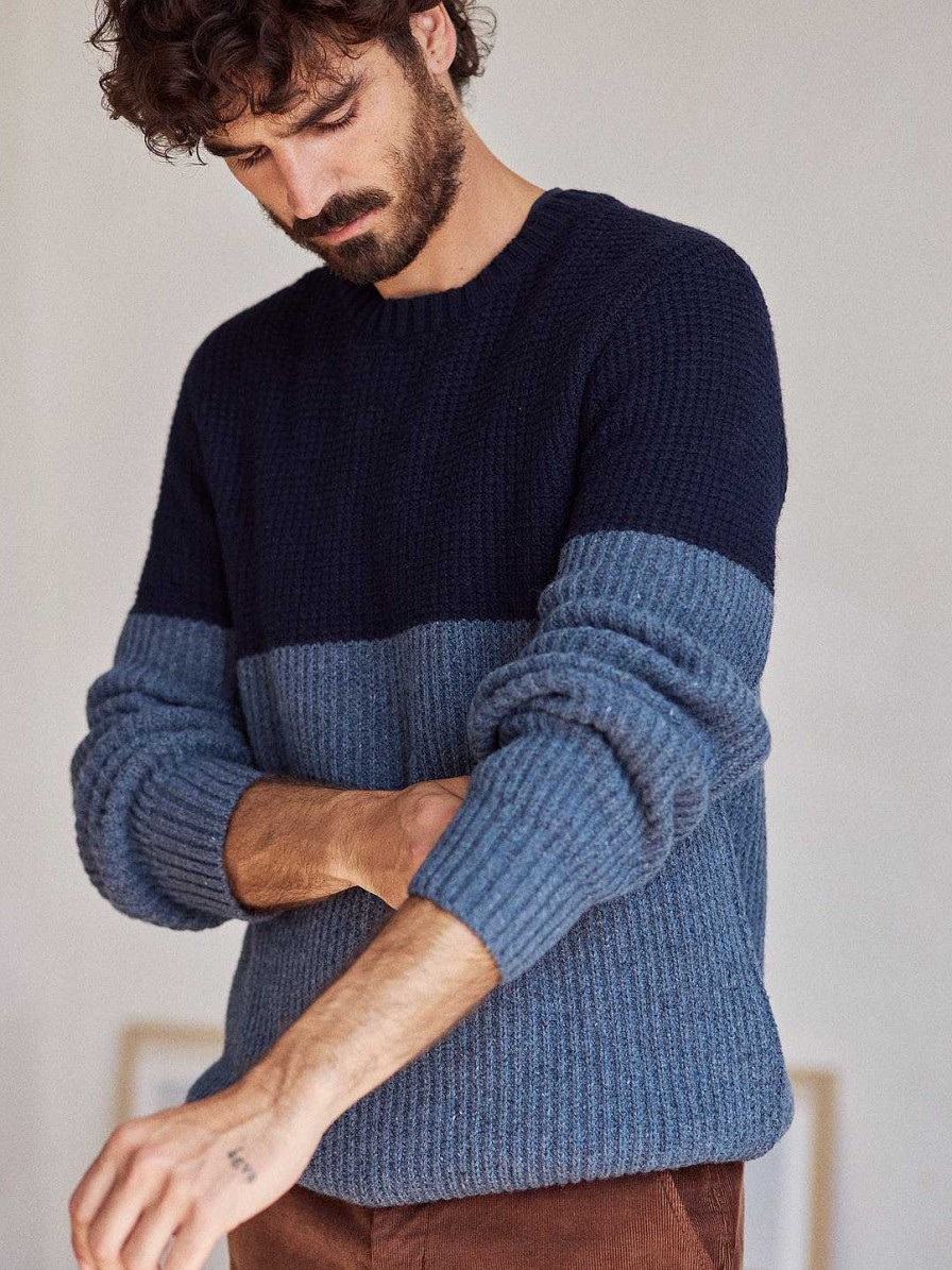 TWOTHIRDS Tudela — Block Colour Blues | Knits