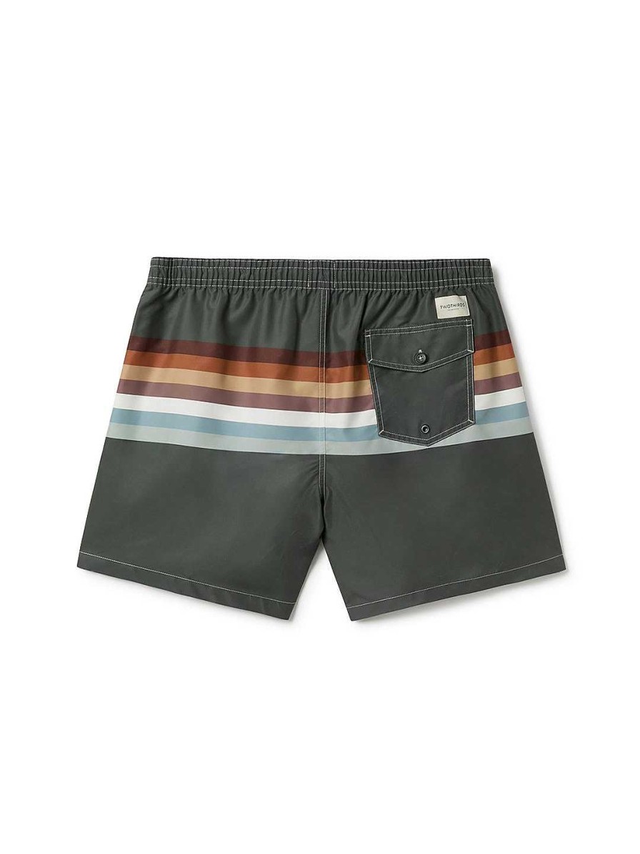 TWOTHIRDS Harrington — Green Multicoulor Stripes | Swimwear