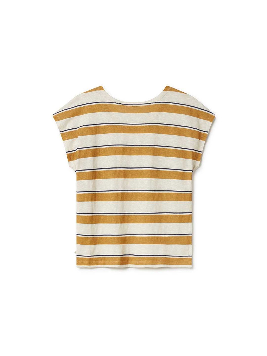 TWOTHIRDS Evia — Mustard/Navy Stripes | Tops