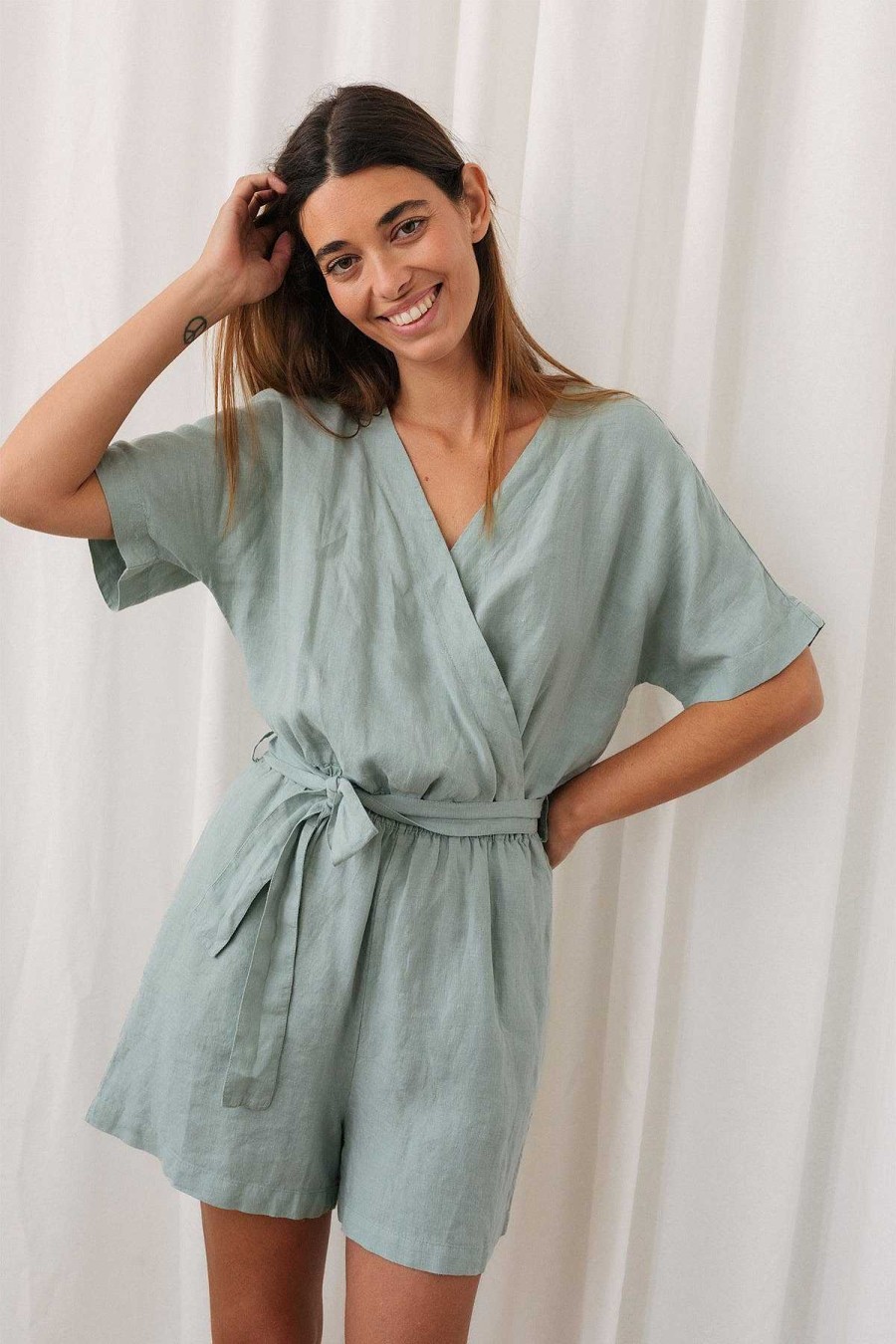 TWOTHIRDS Novaya — Washed Green | Jumpsuits