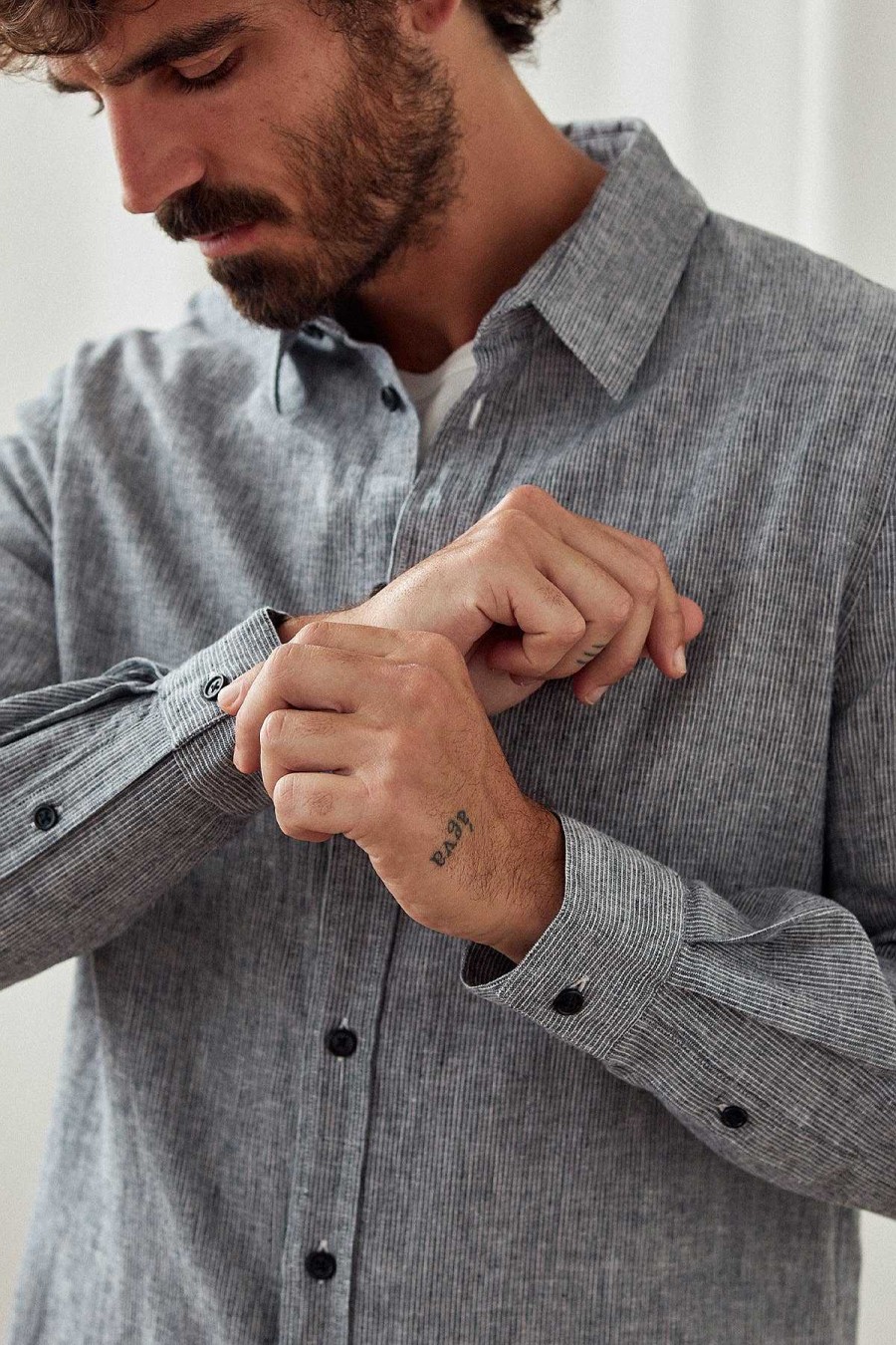 TWOTHIRDS Alacran — Navy Stripes | Shirts