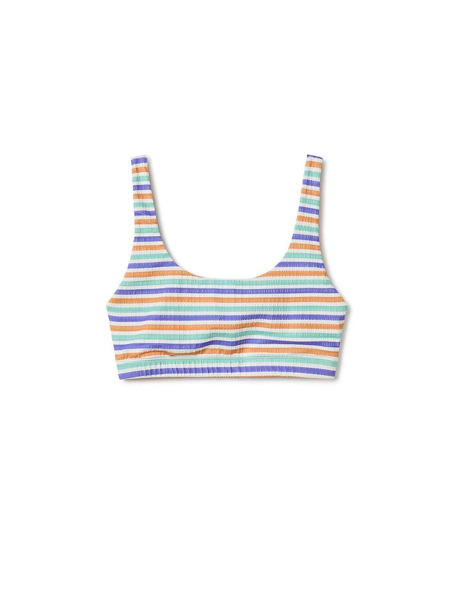 TWOTHIRDS Dorre Top — Purple Stripes | Swimwear