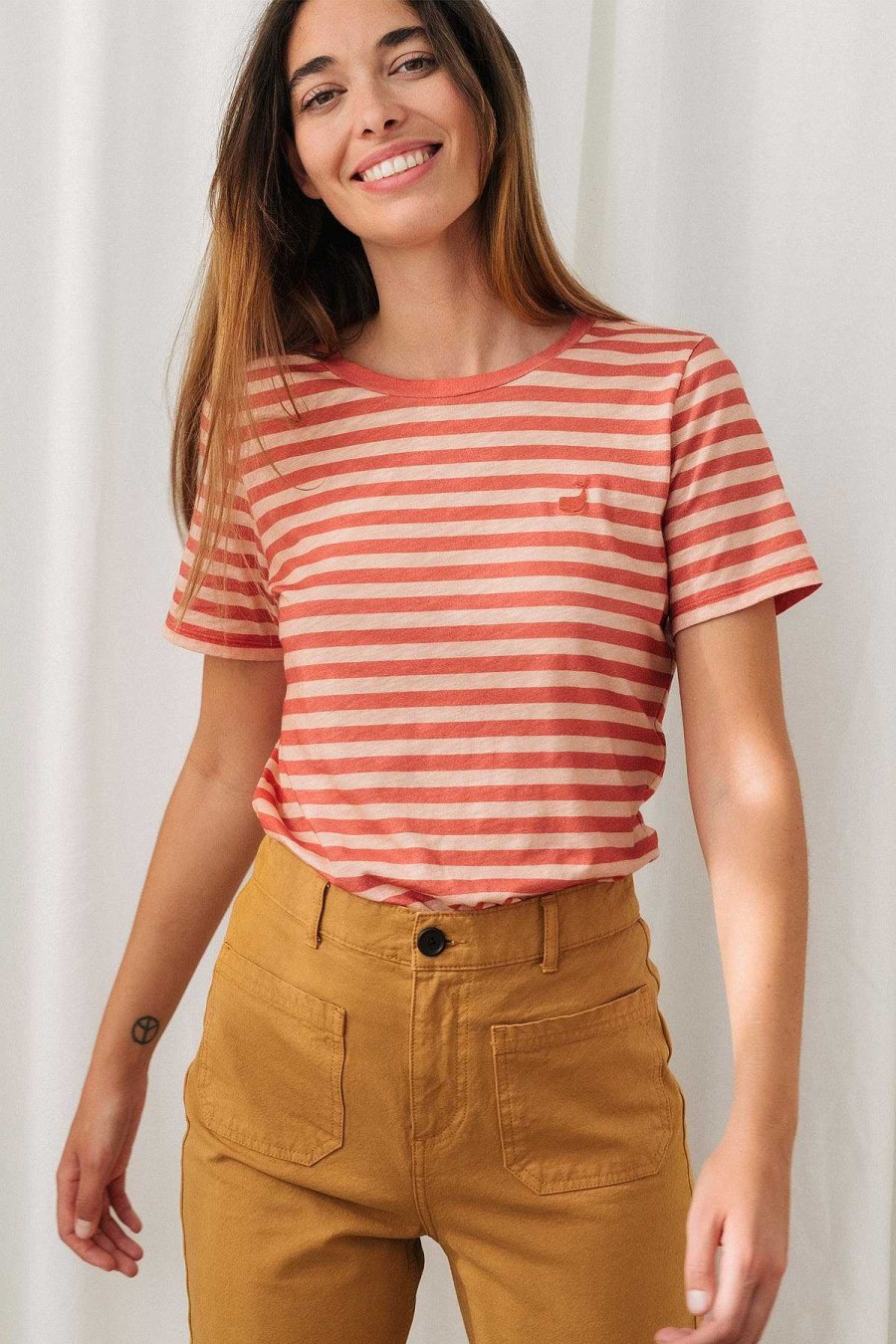 TWOTHIRDS Bablon — Red Stripes | Tops