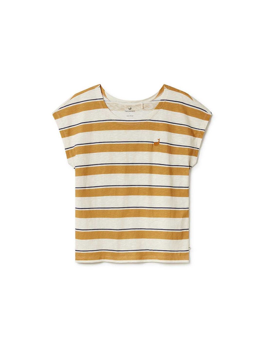 TWOTHIRDS Evia — Mustard/Navy Stripes | Tops