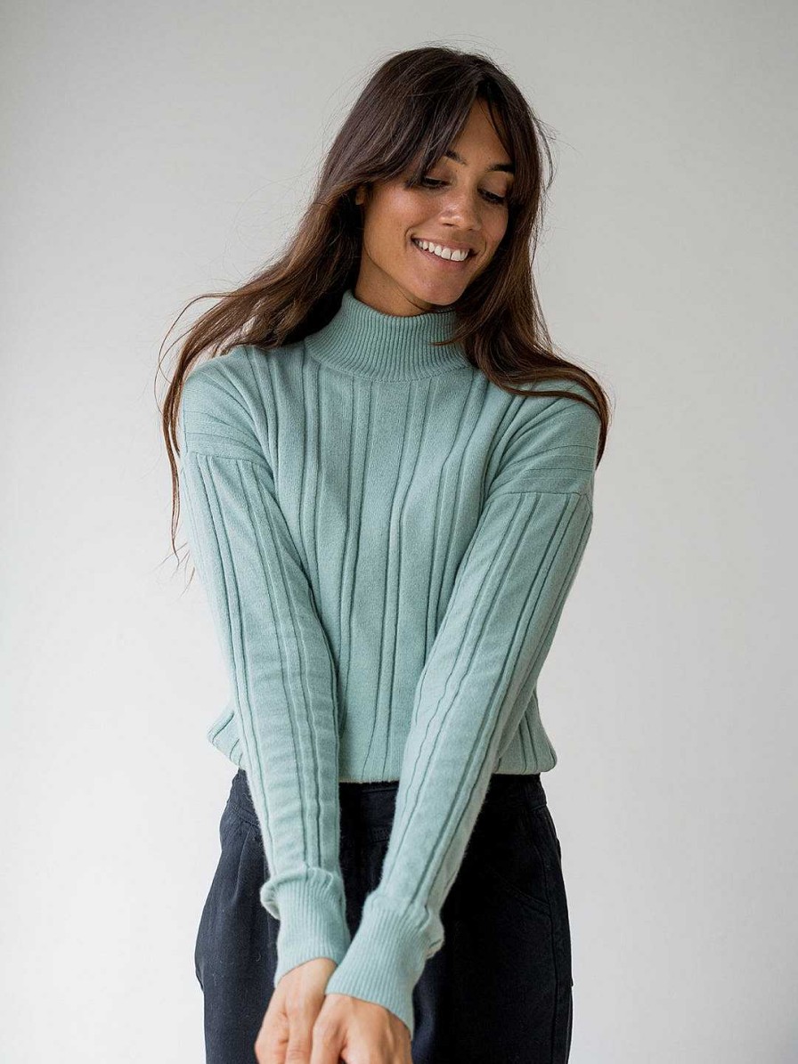 TWOTHIRDS Holt — Dusty Aqua | Knits