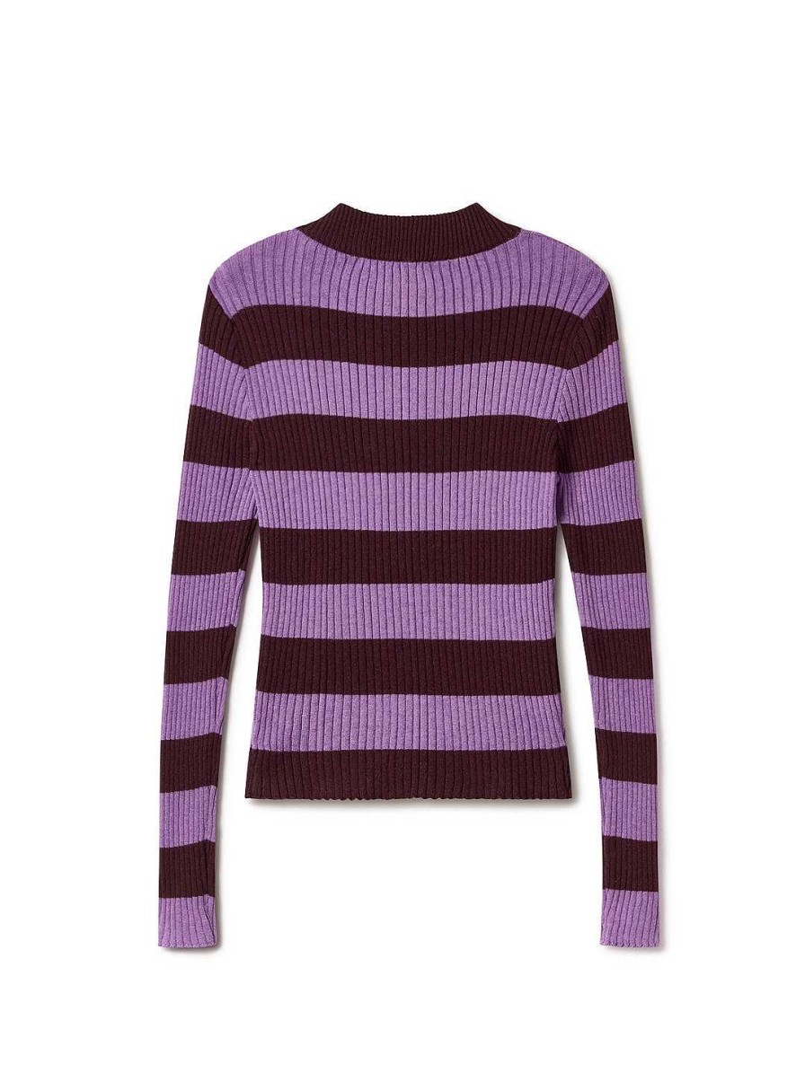 TWOTHIRDS Lachea — Mauve Stripes | Knits