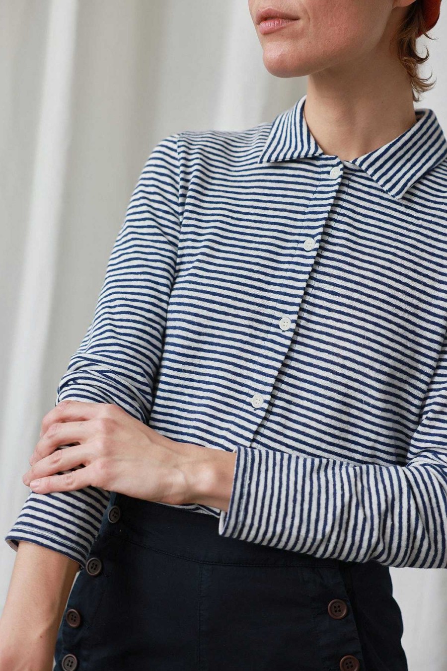 TWOTHIRDS Tokunoshima — Navy Stripes | Shirts