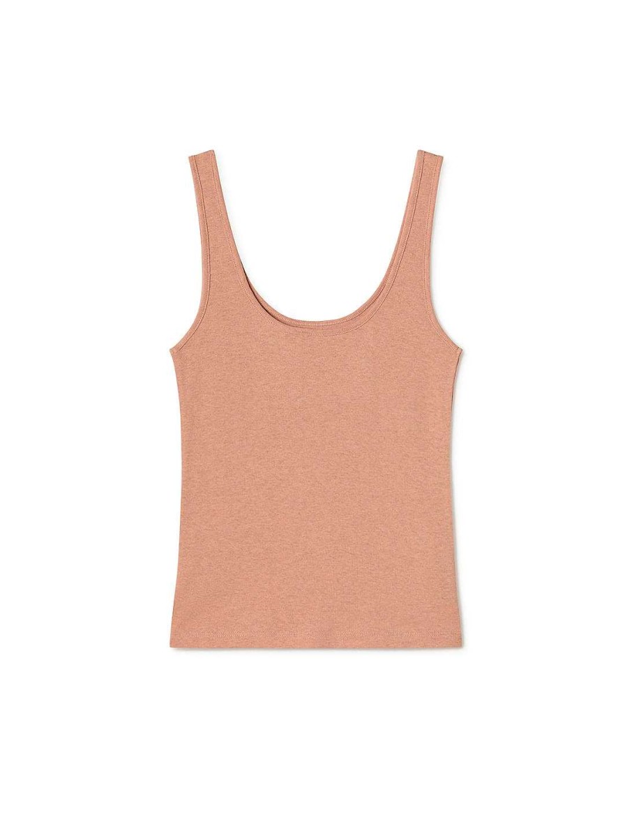 TWOTHIRDS Recycled Rib Tank — Peach | Tops