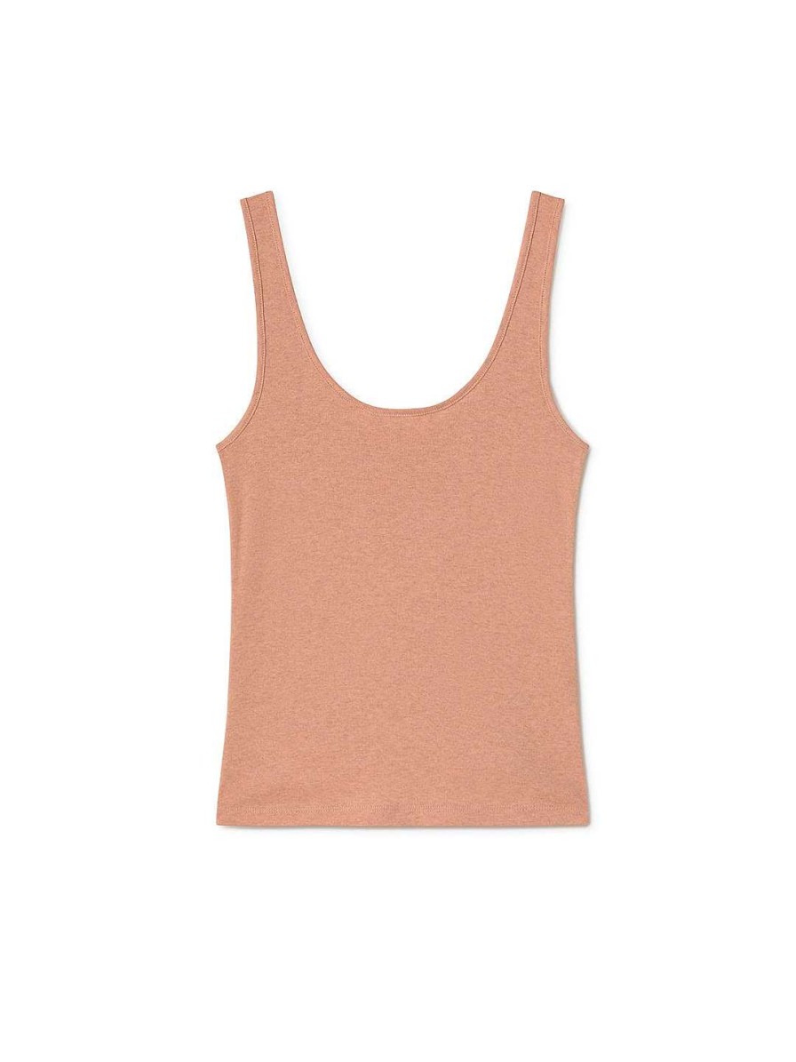 TWOTHIRDS Recycled Rib Tank — Peach | Tops