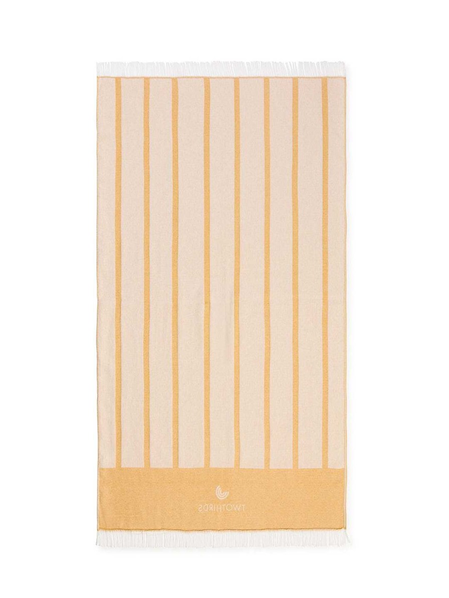 TWOTHIRDS Travel Towel Straight Stripes — Mustard | Towels