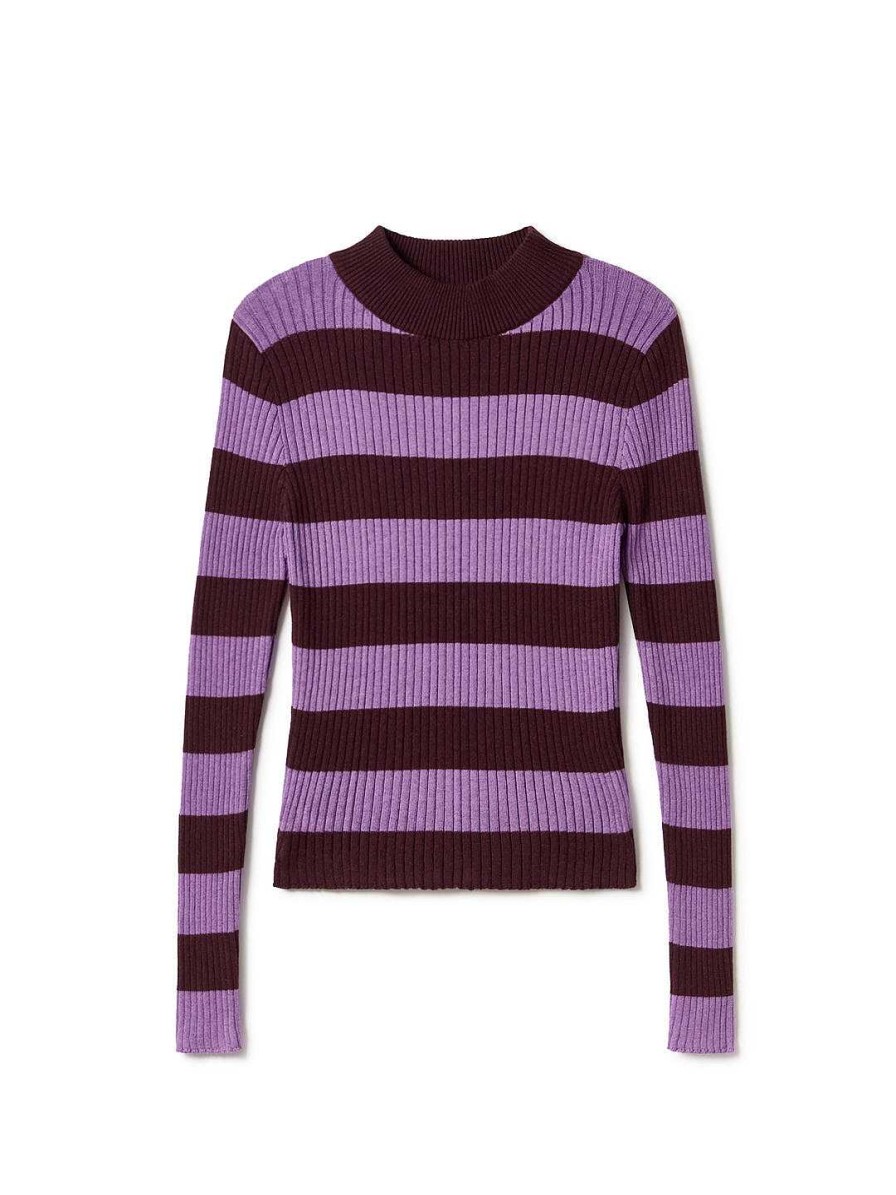 TWOTHIRDS Lachea — Mauve Stripes | Knits