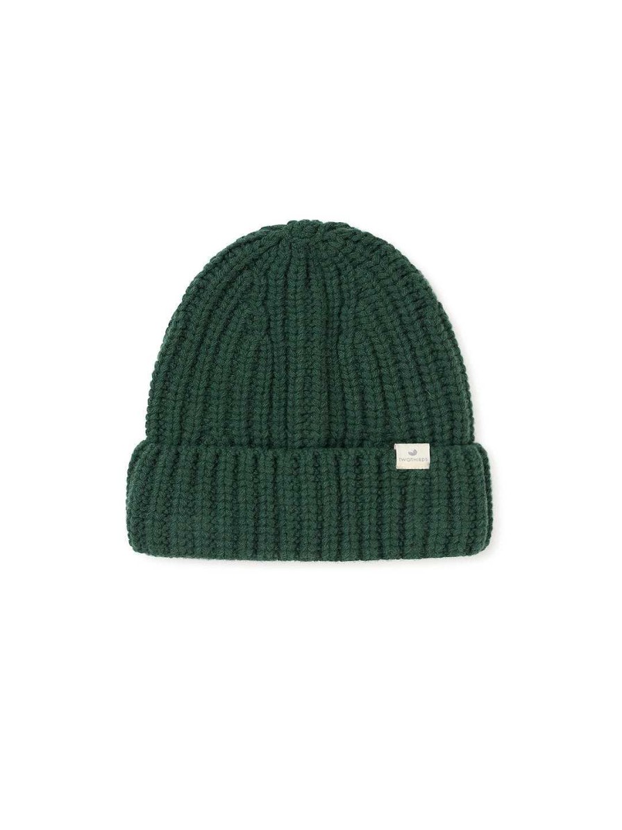 TWOTHIRDS Ribbed Beanie — Dark Green | Headwear