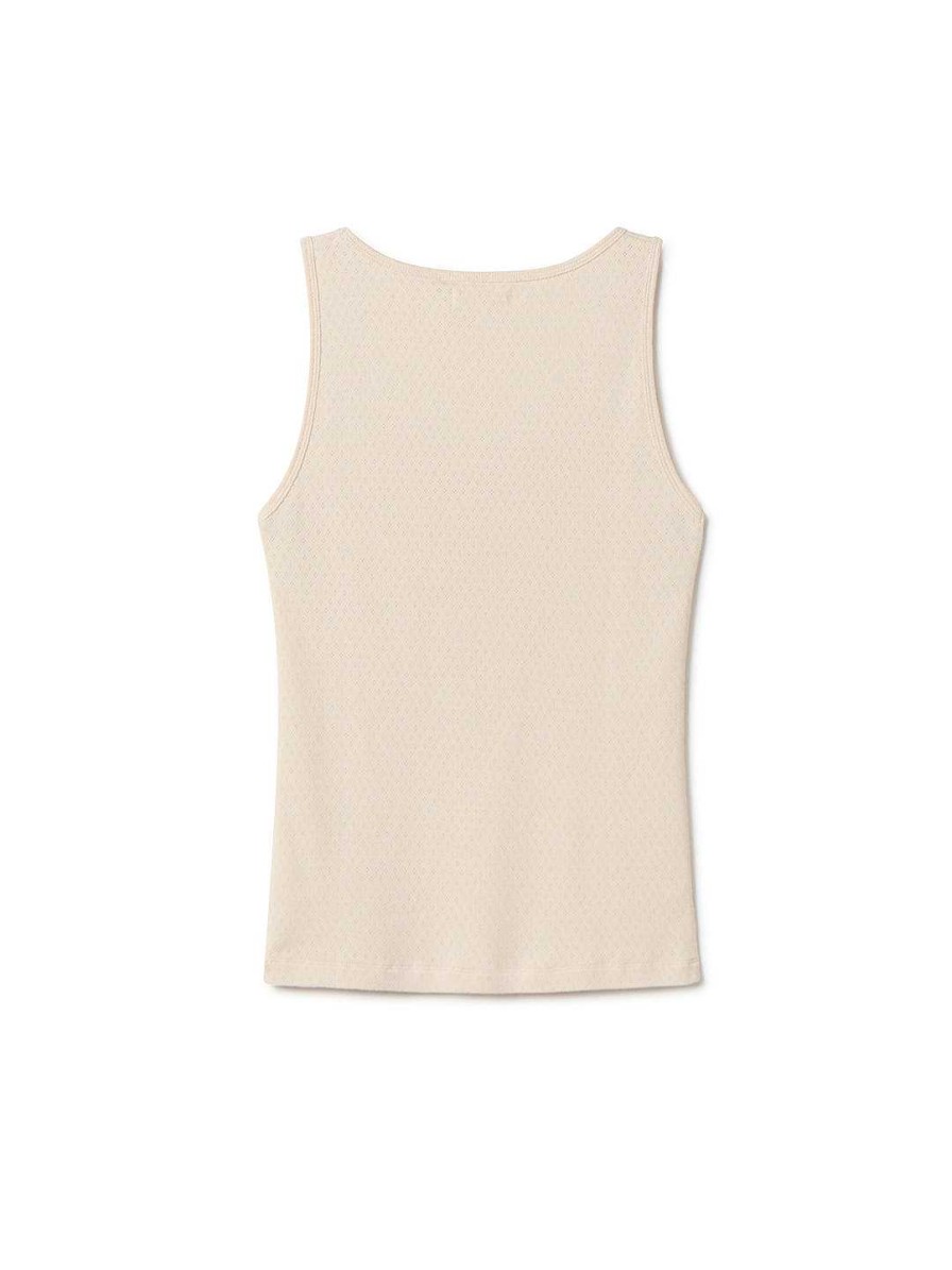 TWOTHIRDS Organic Pointelle Tank — Ecru | Underwear