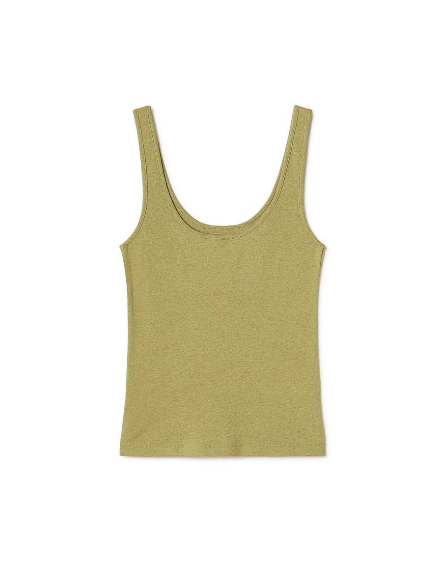 TWOTHIRDS Recycled Rib Tank — Pistachio | Tops